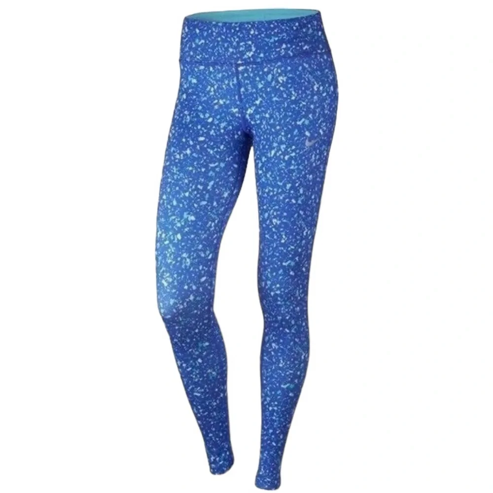 Nike Dri-Fit electric blue speckled athletic running tights leggings size S